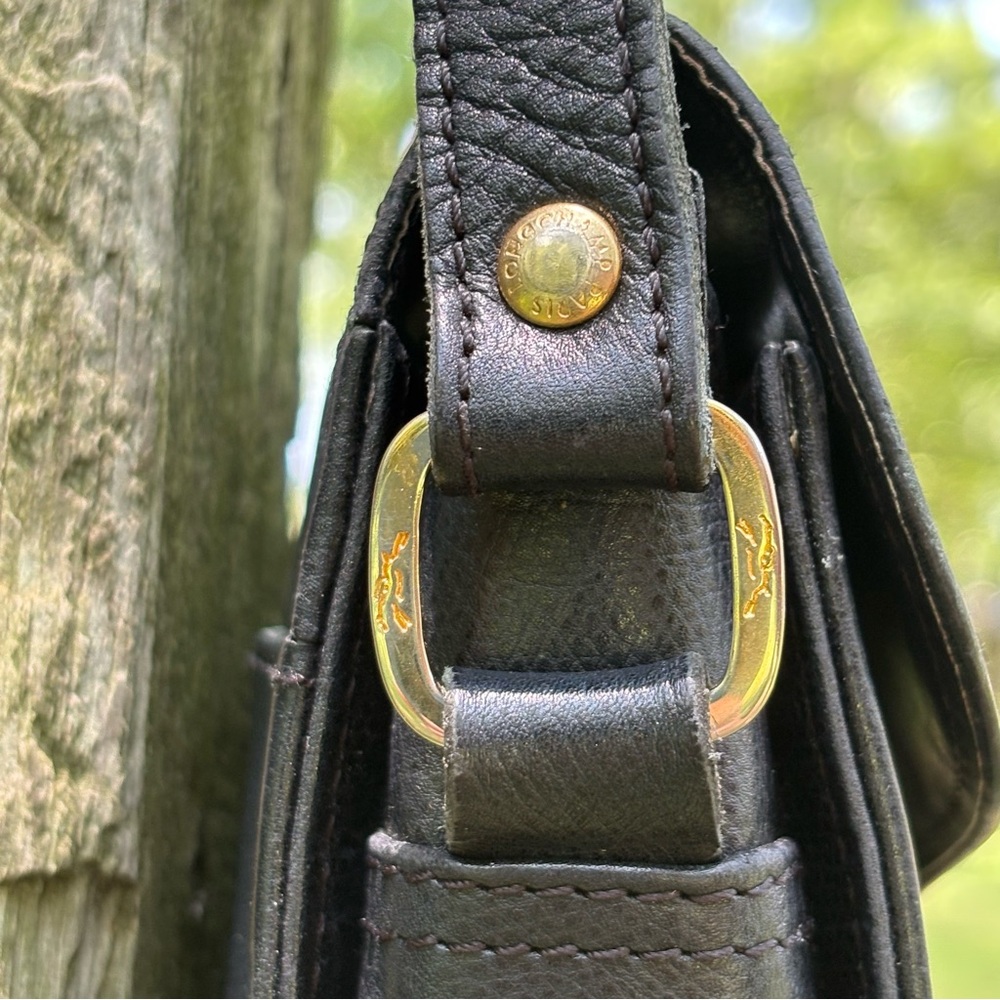 Vintage 80s Longchamp Leather Crossbody Bag - Picture 7 of 13